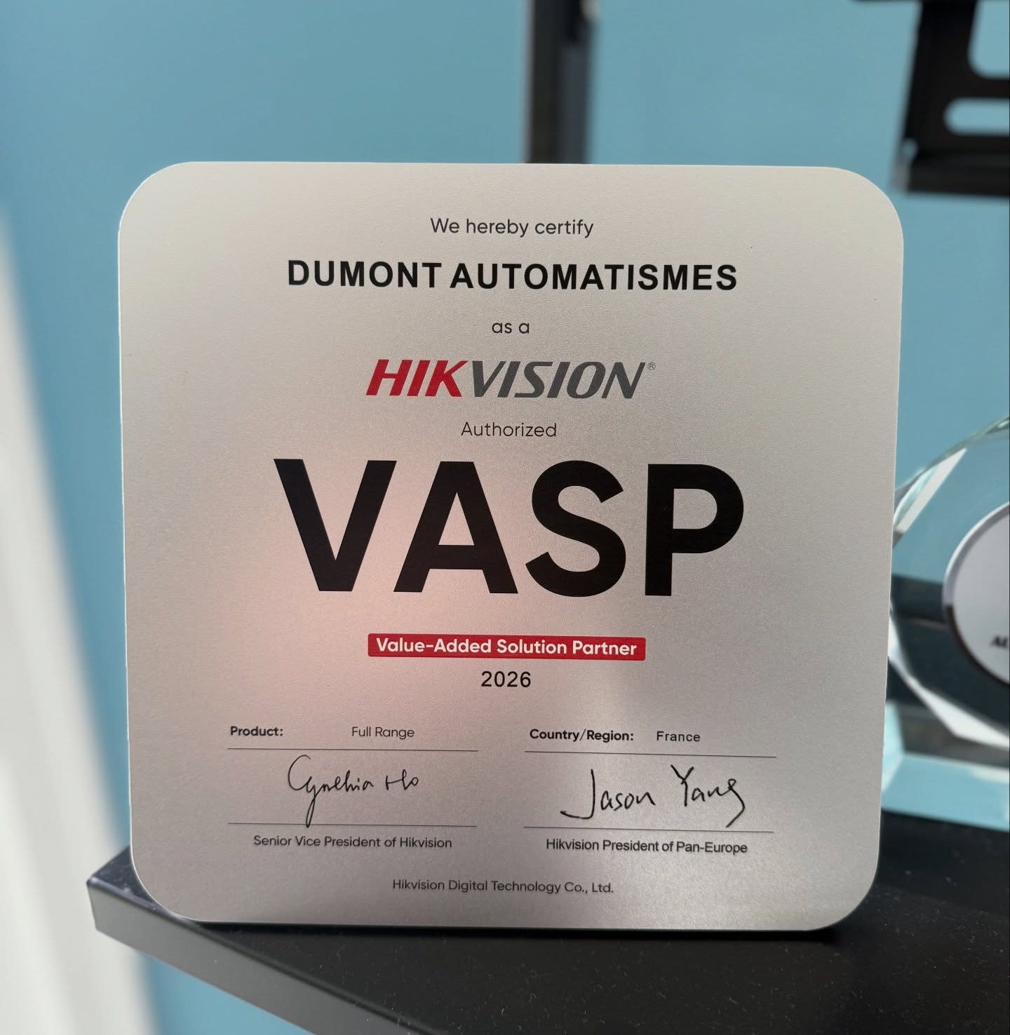 Dumont Automatismes — partenaire certifié Hikvision VASP